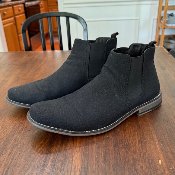 Perry Ellis Black Square Toe Boots Size 12 Men’s - Picture 1 of 8